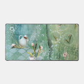 Tee mit Tulips Fairytale Illustration Schreibtischunterlage (Vorderseite)