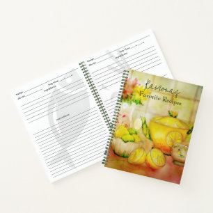 Tee mit Zitrone personalisiertes Rezept Notizblock
