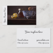 Tee mit Zitrone und Honig Visitenkarte (Vorne/Hinten)