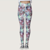 Tee Moderne rosa Rose Blue Gray Gray Pastel Lights Leggings (Vorderseite)