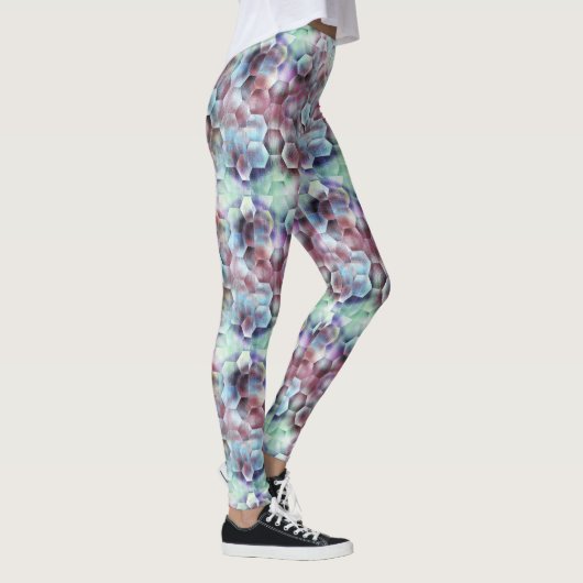 Tee Moderne rosa Rose Blue Gray Gray Pastel Lights Leggings (Rechts)