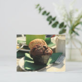 Tee Muffin Snacks Postkarte (Stehend Vorderseite)