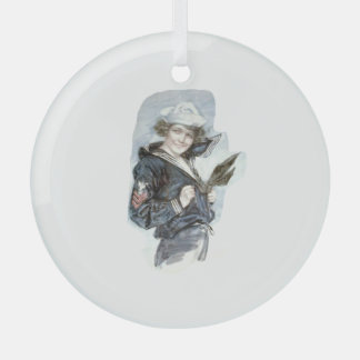 TEE Navy Wellen Glasornament Ornament Aus Glas