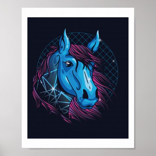 Tee NEON Horse Girls Liebe Pferde Trendy Cool Poster (Vorne)
