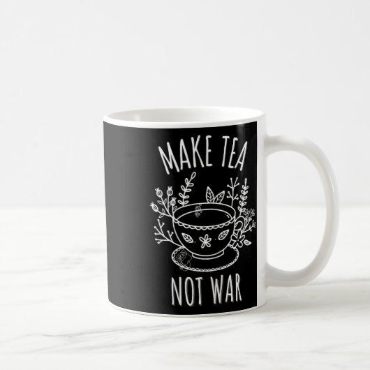 Tee-nicht-Krieg-Doodle-Kunst Tee Drinker Zitat Kaffeetasse (Rechts)