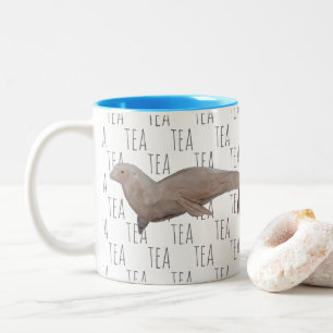 Tee Ocean Animal Wassercolor Sea Lion Zweifarbige Tasse
