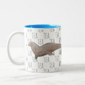 Tee Ocean Animal Wassercolor Sea Lion Zweifarbige Tasse (Links)