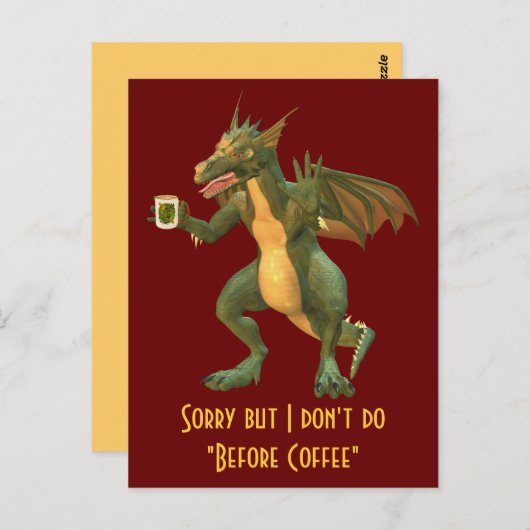 Tee oder Coffee Dragon Postkarte (Vorne/Hinten)