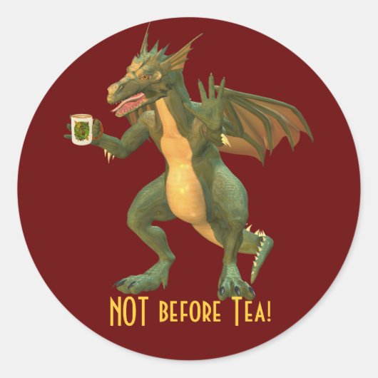 Tee oder Coffee Dragon Runder Aufkleber (Vorderseite)