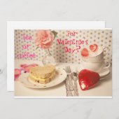 Tee oder Kaffee für den Valentinstag Einladung (Vorne/Hinten)