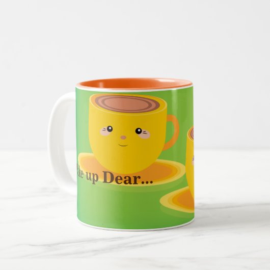 Tee oder Kaffee geweckt Elegante Tasse (Vorderseite Links)