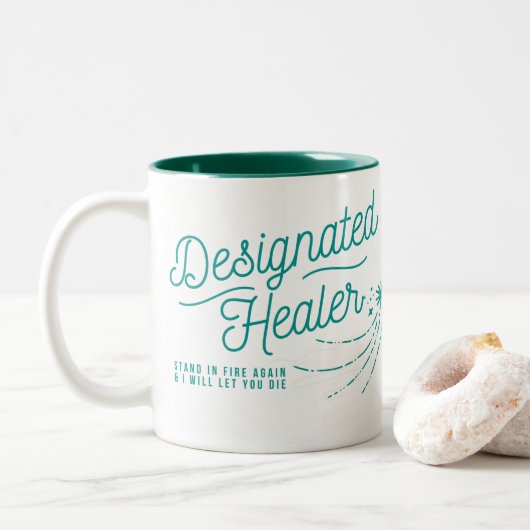 Tee oder Kaffee-Tasse für D&D-Ventilatoren Zweifarbige Tasse (Mit Donut)