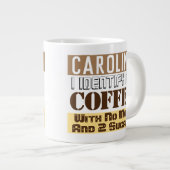 Tee- oder Kaffeeanleitung mit Namen Jumbo-Tasse (Vorderseite Rechts)