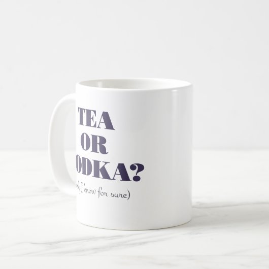 Tee oder Vodka?Tasse Kaffeetasse (Vorderseite Links)