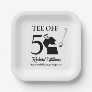 Tee Off Beginn einer neuen Ära Männer 50. Geburtst Pappteller