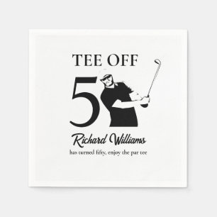Tee Off Beginn einer neuen Ära Männer 50. Geburtst Serviette