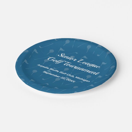 Tee Off in Style - Golf Party Round Paper Plate Pappteller (Schrägansicht)