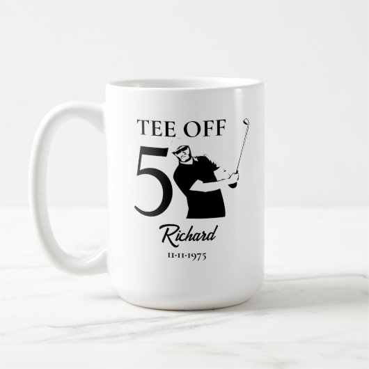 Tee Off Start of A New Era Men's 50th Birthday Kaffeetasse (Links)