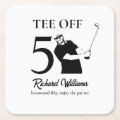 Tee Off Start of A New Era Men's 50th Birthday Rechteckiger Pappuntersetzer (Vorderseite)