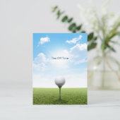 Tee Off Time Postkarte (Stehend Vorderseite)