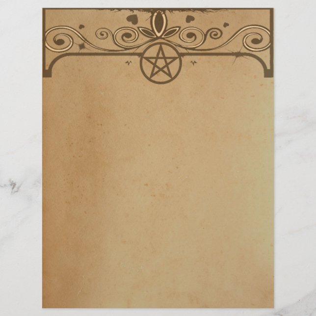 TEE-PAPIER-Pentagramm verzauberter Letterhead (Vorderseite)