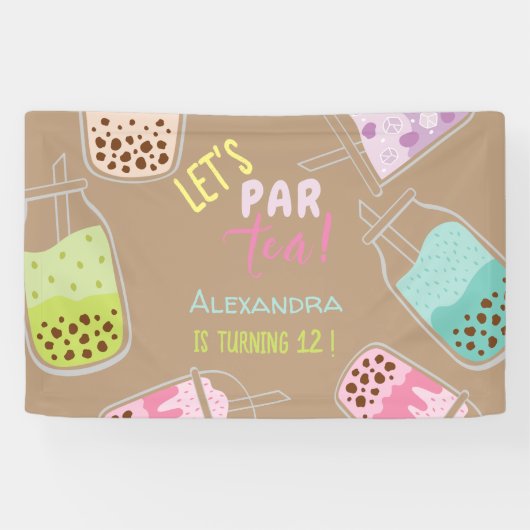 Tee par bobba tea Geburtstag Banner (Horizontal)