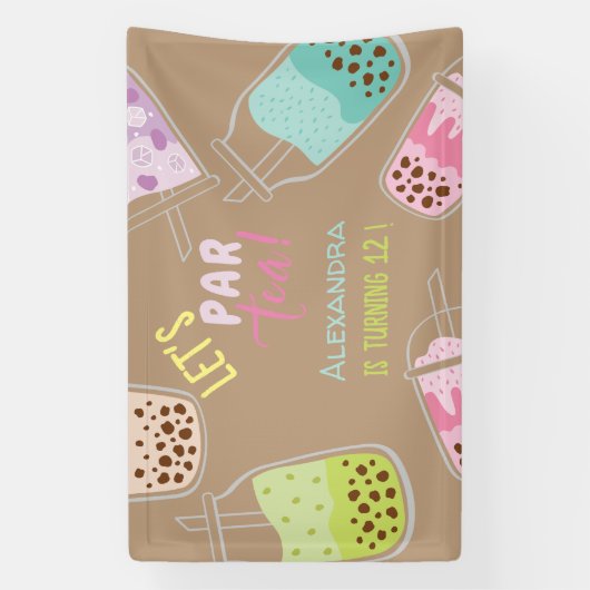 Tee par bobba tea Geburtstag Banner (Vertikal)