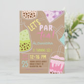 Tee par bobba tea Geburtstag Einladung (Stehend Vorderseite)