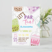 Tee par bobba tea Geburtstag Einladung (Stehend Vorderseite)