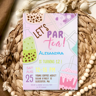 Tee par bobba tea Geburtstag Einladung