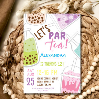 Tee par bobba tea Geburtstag Einladung