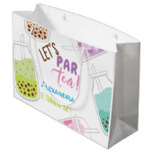 Tee par bobba tea Geburtstag Große Geschenktüte (Rückseite Schrägansicht)