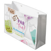 Tee par bobba tea Geburtstag Große Geschenktüte (Vorderseite Schrägansicht)