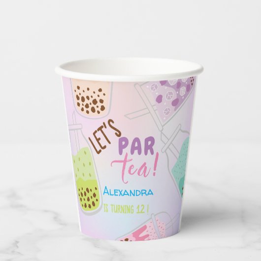 Tee par bobba tea Geburtstag Pappbecher (Vorderseite)