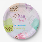 Tee par bobba tea Geburtstag Pappteller (Vorderseite)