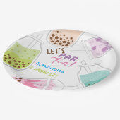 Tee par bobba tea Geburtstag Pappteller (Schrägansicht)