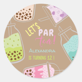 Tee par bobba tea Geburtstag Runder Aufkleber