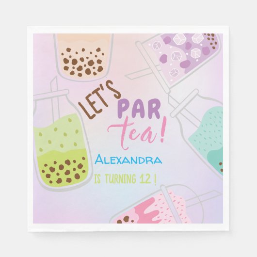 Tee par bobba tea Geburtstag Serviette (Vorderseite)