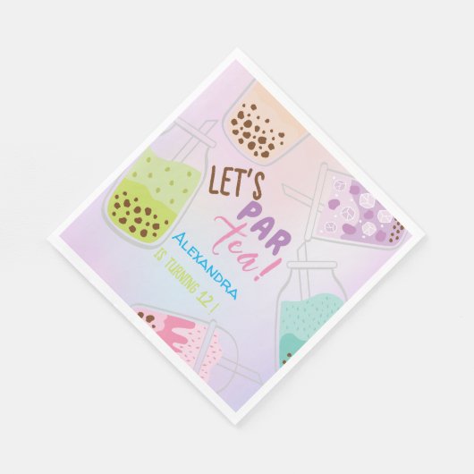 Tee par bobba tea Geburtstag Serviette (Ecke)