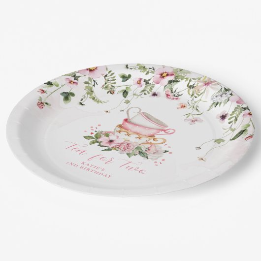 Tee Party 2. Geburtstag Teller (Schrägansicht)