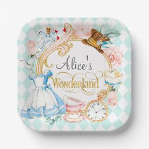 Tee Party Alice im Wunderland Geburtstagszeitung Pappteller