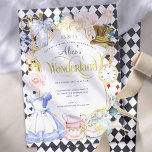 Tee Party Alice im Wunderland Rosa Mädchen Geburts Einladung<br><div class="desc">Geburtstag der Frau Alice's wunderschöne Tee Party Einladung in Rosa und lila Dieser hübsche Geburtstag lädt zum Alice im Wunderland oder Tee Party Geburtstag Thema.</div>
