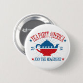 Tee-Party-Amerika-Knopf Button (Vorne & Hinten)
