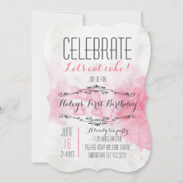 Tee-Party Aquarell Geburtstag Einladung