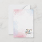 Tee-Party Aquarell Pink Gold Vielen Dank Mitteilungskarte (Rückseite)