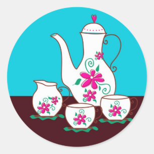 Tee-Party-Aufkleber Runder Aufkleber