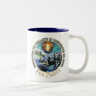 Tee-Party-Aufstand zur Tyrann-Patriot-Tasse Zweifarbige Tasse