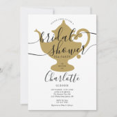 Tee-Party aus schwarzem Brautparty Einladung (Vorderseite)