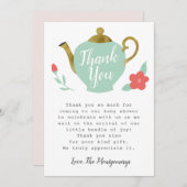 Tee-Party-Baby-Dusche Dankeskarte (Vorne/Hinten)