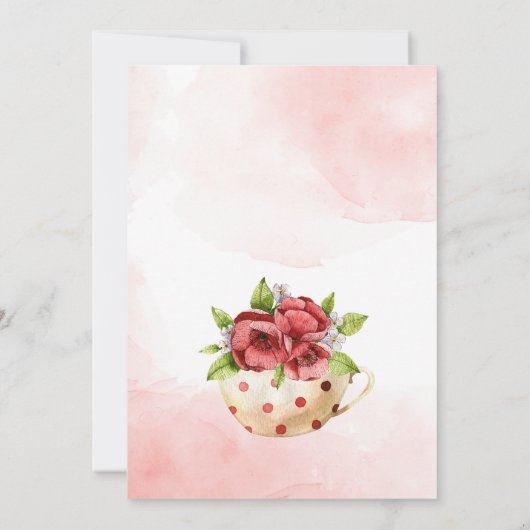 Tee Party Baby Dusche Einladung Vorlage (Rückseite)